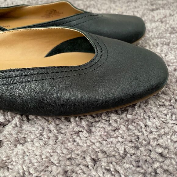 LUCKY BRAND Alba Black Leather Flats Size 7.5 - Picture 5 of 16